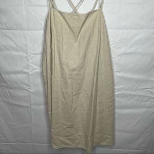 Cream spaghetti strap simple mini dress